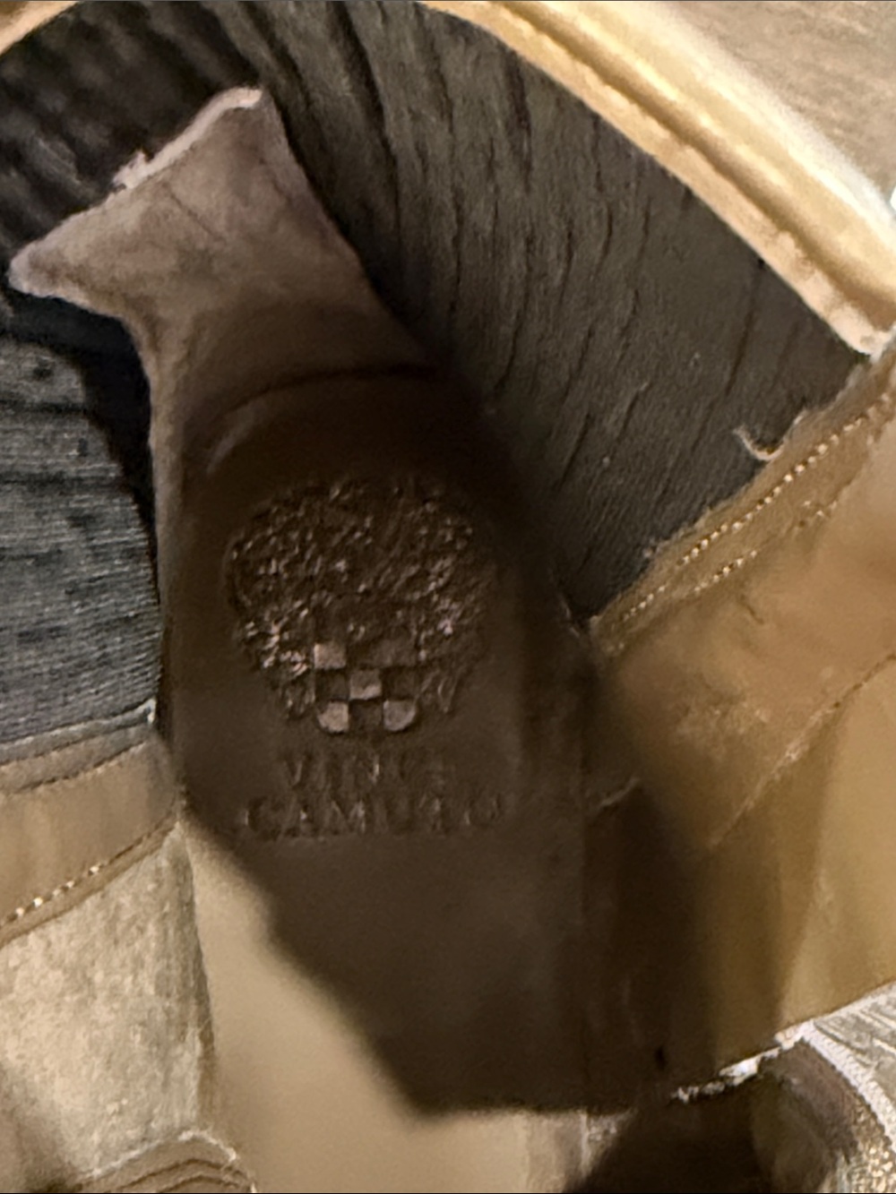 Vince Camuto Taupe Suede Lace-Up Platform Combat Boots - Picture 4 of 10